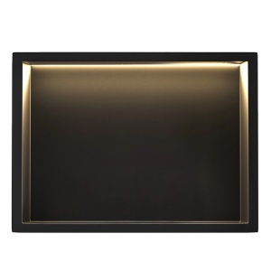 Raft de baie incastrat in perete, cu LED, 30 x 45 cm, Black - Img 3