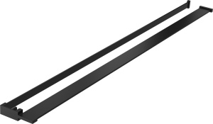 Raft pentru perete dus cu bara pentru prosop, negru 140cm