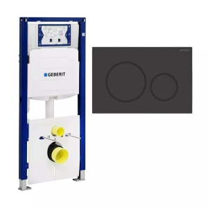 Rezervor incastrat Geberit Duofix Sigma, cu set fixare si clapeta , Sigma20 negru easy-to clean - Img 1