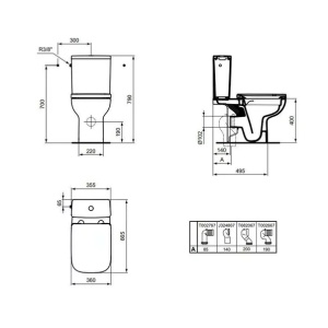 Rezervor pe vas WC Ideal Standard I.life A cu alimentare laterala alb lucios - Img 3
