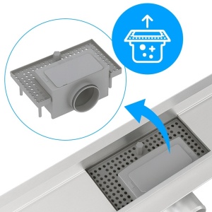 Rigola de duș liniară cu sifon fix și randament ridicat Classic DL01 100 cm – Inox - Img 7