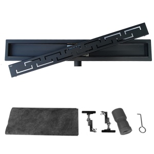 Rigola de duș liniară cu sifon fix și randament ridicat Delta DL01 80 cm – negru - Img 15