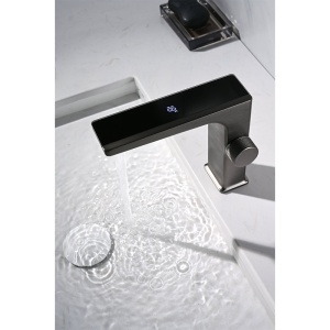Robinet pentru lavoar FAPTER, Afisaj LCD, Culoare Negru/Gri - Img 2