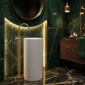 Robinet pentru lavoar Rea Lungo Brush Gold - Img 2