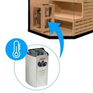 Sauna finlandeza cu temperatura inalta si argaz Harvia 3.5kW, 120 x 120 cm pentru doua persoane - Img 9