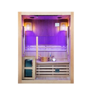 Sauna finlandeza cu temperatura inalta si soba Harvia 4.5kW pentru 3-4 persoane Kemi 150 x 120 cm - Img 4