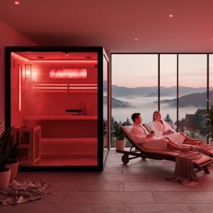 Sauna finlandeza cu temperatura inalta si soba HARVIA 6KW pentru 4 persoane Forsa 180 x 160 cm - Img 13