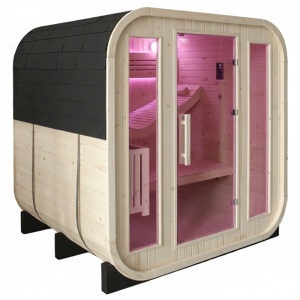 Sauna finlandeza pentru gradina cu soba Molde pentru 2-4 persoane, 180 x 200 cm - Img 3
