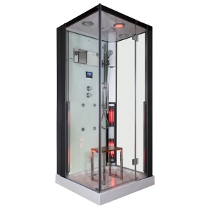 Sauna umeda cu infrarosu si cabina de dus Trio MUE-K1081, 100 x 90 x 215 cm - Img 5