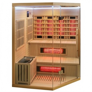 Sauna uscata combinata infrarosu cu soba Harvia 6 kW 150 x 150 cm pentru 4-5persoane - Img 3