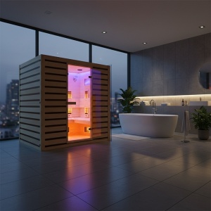 Sauna uscata cu infrarosu la temperatura joasa, Tromso, 180 x 150 cm, 230V, pentru 4-5 persoane - Img 3