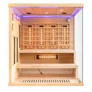 Sauna uscata cu infrarosu si cu pietre din sare de Hymalaya 4 persoane EP4RS XL stanga 180 x 160 cm - Img 3