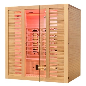 Sauna uscata cu infrarosu si cu pietre sarate pentru 4 persoane C4ST 175 x 140 cm - Img 7
