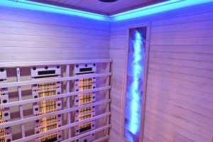 Sauna uscata cu infrarosu si cu pietre sarate pentru 4 persoane C4ST 175 x 140 cm - Img 17