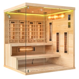 Sauna uscata cu infrarosu si piatra sarata pentru 4 persoane EP4RS dreapta 175 x 140 cm - Img 5