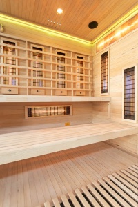Sauna uscata cu infrarosu si piatra sarata pentru 4 persoane EP4RS dreapta 175 x 140 cm - Img 15