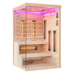 Sauna uscata cu infrarosu si terapie cromatica pentru 2 persoane montaj dreapta EP2RS 120 x 120 cm - Img 6