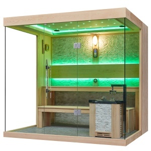 Sauna uscata finlandeza pentru interior MUE-1250 cu soba Harvia 6 kW – 220 x 180 x 210 cm, 4 locuri - Img 13