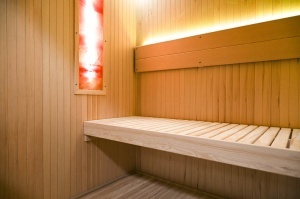 Saună uscată MO-EA4S LUX cu soba Harvia de 8 kW, piatră de sare și izolație de perete 180 x 180 x 200 cm - Img 21