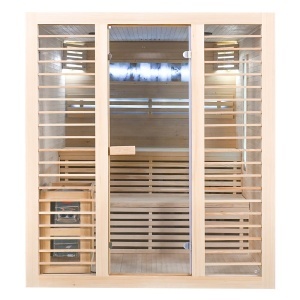 Saună uscată MO-EL4S cu soba Harvia 8 kW, piatră de sare și izolație de perete 180 x 180 x 200 cm - Img 5