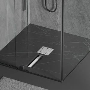 Scurgere baie patrata cu sifon fix Circle DLO6 15 x 15 cm inox - Img 4
