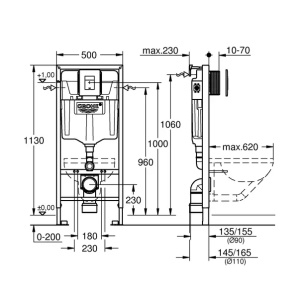 Set 6 in 1 Grohe Rapid SL pentru vas WC cu clapeta Skate Cosmopolitan - Img 3
