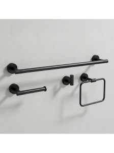 Set accesorii pentru baie GRID Black 4 piese