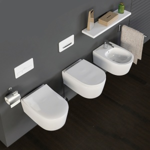Set baie Villeroy & Boch: Vas WC suspendat Soul cu capac soft close + Bideu suspendat Avento, alb - Img 11