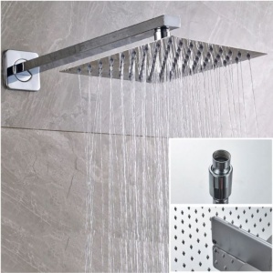 Set baterie crom PRO8 cu doua functii, pentru cada si dus , cu para patrata tip ploaie, baterie incastrata - Img 3