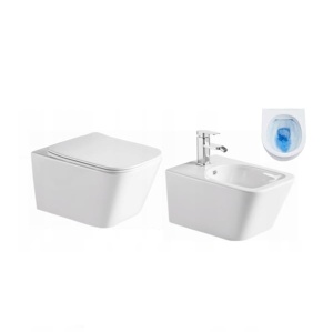 Set Bideu si Vas WC GEBERIT, ceramica sanitara, Vas WC FLUMINIA IMPERIA RIMLESS + Bideu +Capac Soft-Close Inclus SLIM PREMIUM+Cadru+Clapeta - Img 11