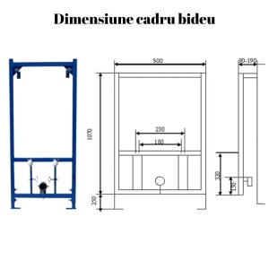 Set Bideu si Vas WC PRO GROHE, montaj suspendat, ceramica sanitara clementina, Vas WC ALBA RIMLESS + Bideu + Capac Soft-Close SLIM PREMIUM + Cadru + Clapeta - Img 2