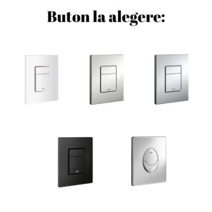 Set Bideu si vas WC PRO Grohe, montaj suspendat, vas WC Fluminia Ricci Tornado Flush, cappuccino mat, capac soft-close + Bideu + Cadru + Clapeta - Img 8