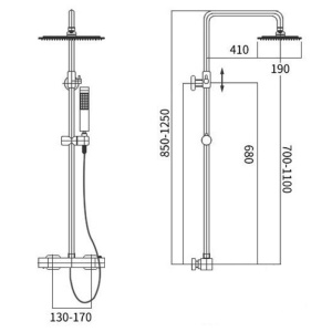 Set de duș Cubic, 150 cm - Img 4