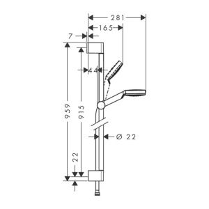 Set de dus Hansgrohe Crometta 100 cu bara 90 cm crom - alb - Img 3