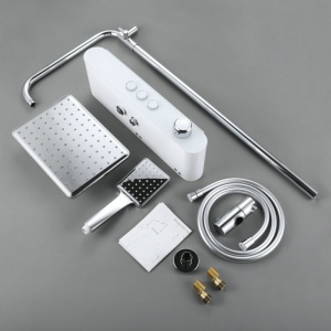 Set de dus PRO FATTER , Ecran LCD, efect de ploaie, Culoare Alb/Chrom - Img 9