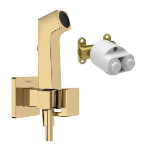 Set dus igienic incastrat 1 functie, auriu lucios, cu corp ingropat si tehnologie EcoSmart