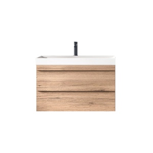 Set mobilier baie suspendat cu lavoar Kolpasan Naomi natural wood 70 cm