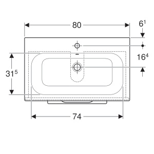 Set mobilier baie suspendat Geberit Selnova Square 80 x 48 cm cu lavoar si 2 sertare nuc american - Img 3