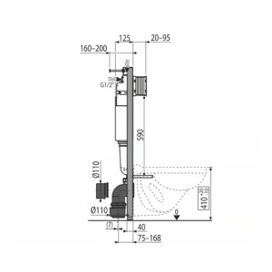 Set rezervor incastrat Alcadrain cu clapeta si vas wc suspendat Fluminia Minerva cu capac softclose - Img 4