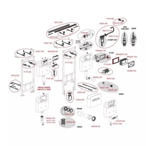 Set rezervor WC cu cadru incastrat Alcadrain AM101/1120 si clapeta M678 negru plus vas WC Fluminia Minerva cu capac softclose - Img 6