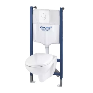 Set rezervor WC Grohe Solido 2 in 1 si clapeta alba Skate Air plus vas WC cu capac softclose - Img 2