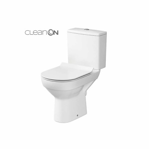 Set vas WC pe pardoseala Cersanit Carina Clean On cu rezervor si capac inchidere lenta - Img 1
