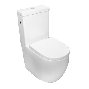 Set vas WC pe podea Fluminia, Minerva, stativ, rimless cu rezervor si capac soft-close si easy off inclus - Img 4