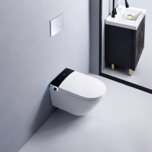 Set vas WC Smart ,cu functie bideu, Buton Crom, cadru inclus - Img 13