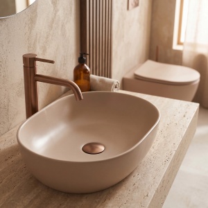 Set Vas WC Suspendat Focus + Lavoar pe Blat Rea Focus Taupe - Img 10