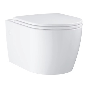 Set vas WC suspendat Grohe Bau Ceramic Rimless alb cu capac, clapeta si rezervor incastrat - Img 5