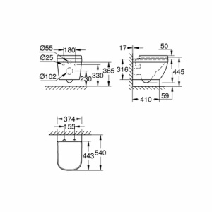 Set vas wc suspendat Grohe Euro Ceramic Triple Vortex rimless si capac softclose - Img 2