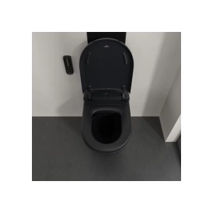 Set vas WC suspendat Villeroy&Boch Supreo Select rimless cu functie de bideu electric si capac softclose negru mat - Img 11