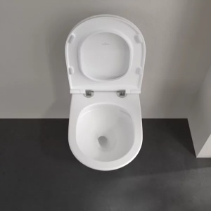 Set vas WC suspendat Villeroy & Boch Universo TwistFlush Rimless alb alpin cu capac soft close - Img 7