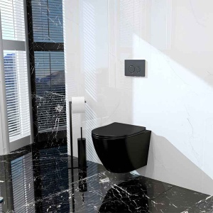 Set WC suspendat negru mat Spectrum Sierra Black 3.0 Tornado Flush cu capac soft close quick release negru mat - Img 2